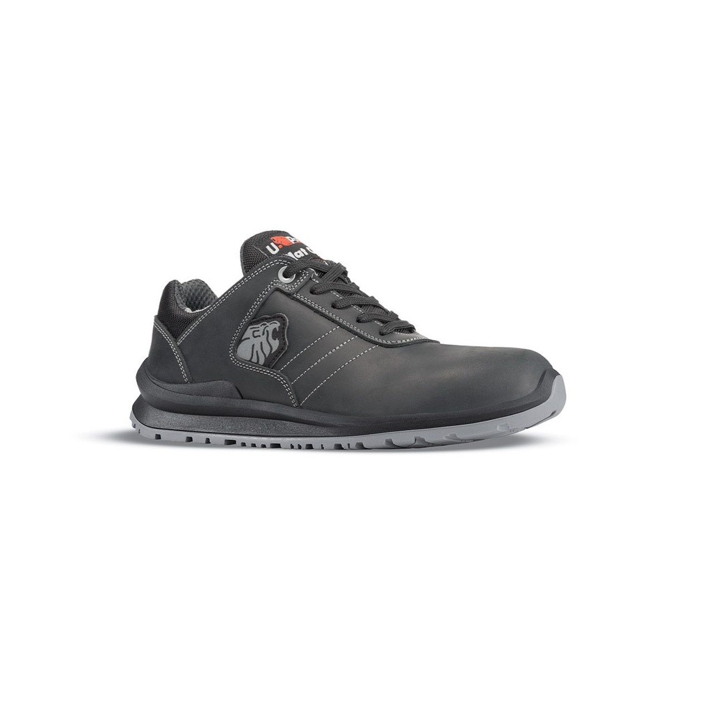Zapato piel flor negra hidrófuga S3