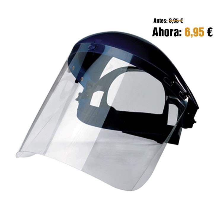 [BL20PI] Pantalla facial completa BOLLÉ BL20PI visera de policarbona abatible, ajustament amb roda, banda antisudor de tovallola.