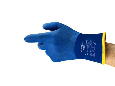 Guant PVC folro polar acrílic molt flexible, acabat rugós, resitencia química, alimentari.