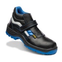 Bota piel flor negra cierre velcro S3