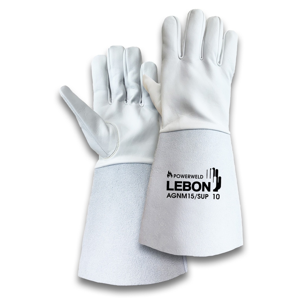 Guante piel flor para soldadura TIG LEBON AGNM/15/SUP
